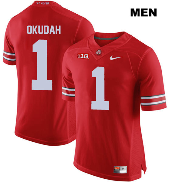Ohio State Buckeyes Men's Jeffrey Okudah #1 Red Authentic Nike College NCAA Stitched Football Jersey HY19X33KC